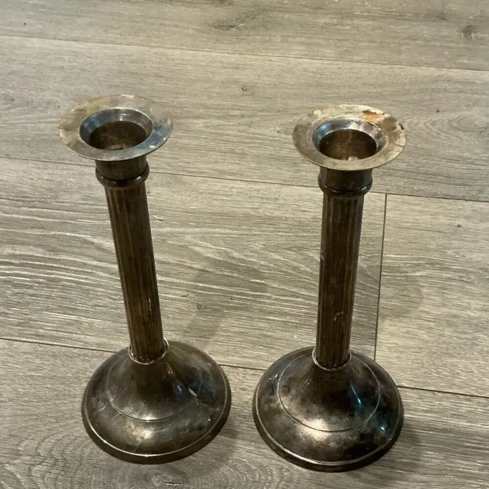 Silverplated Candlestick Candleholder‎ Wedding Decor Farmhouse French Country